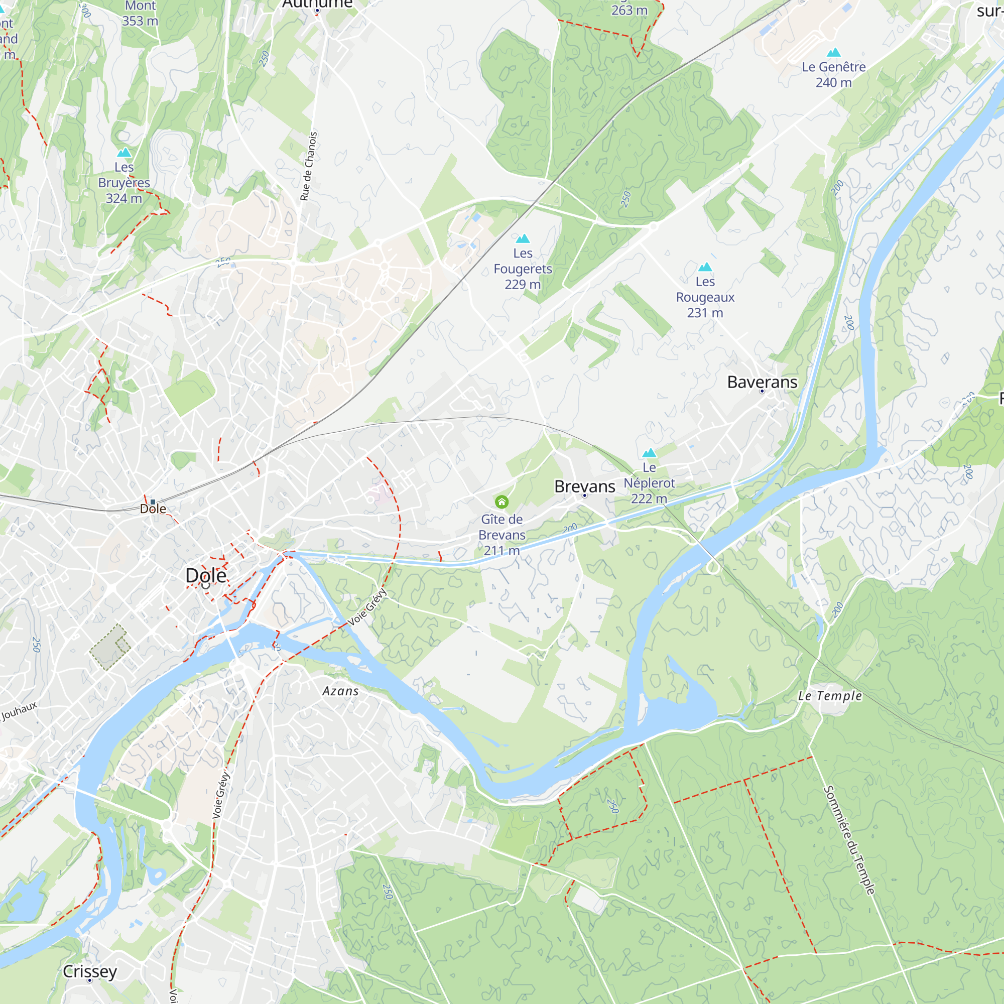 Gîte de Brevans map