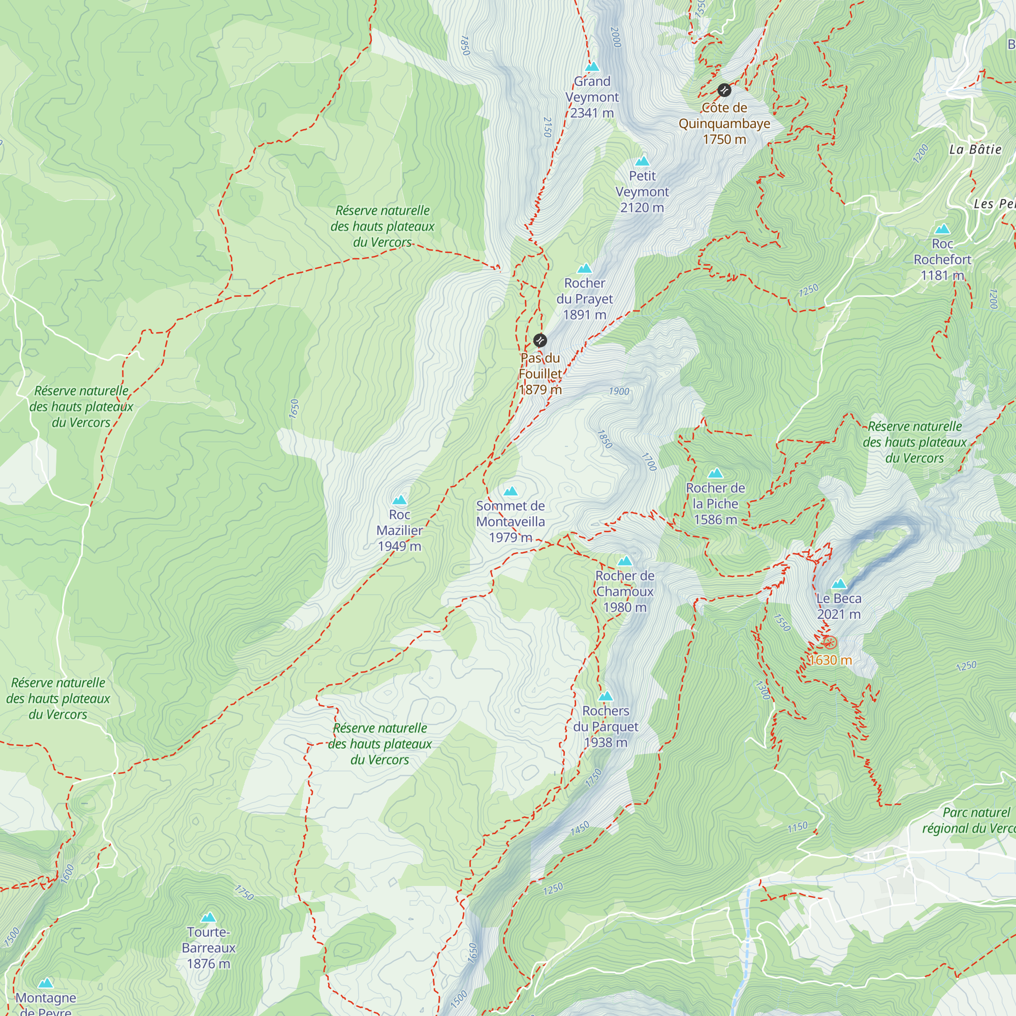 Cabane de Montaveilla map