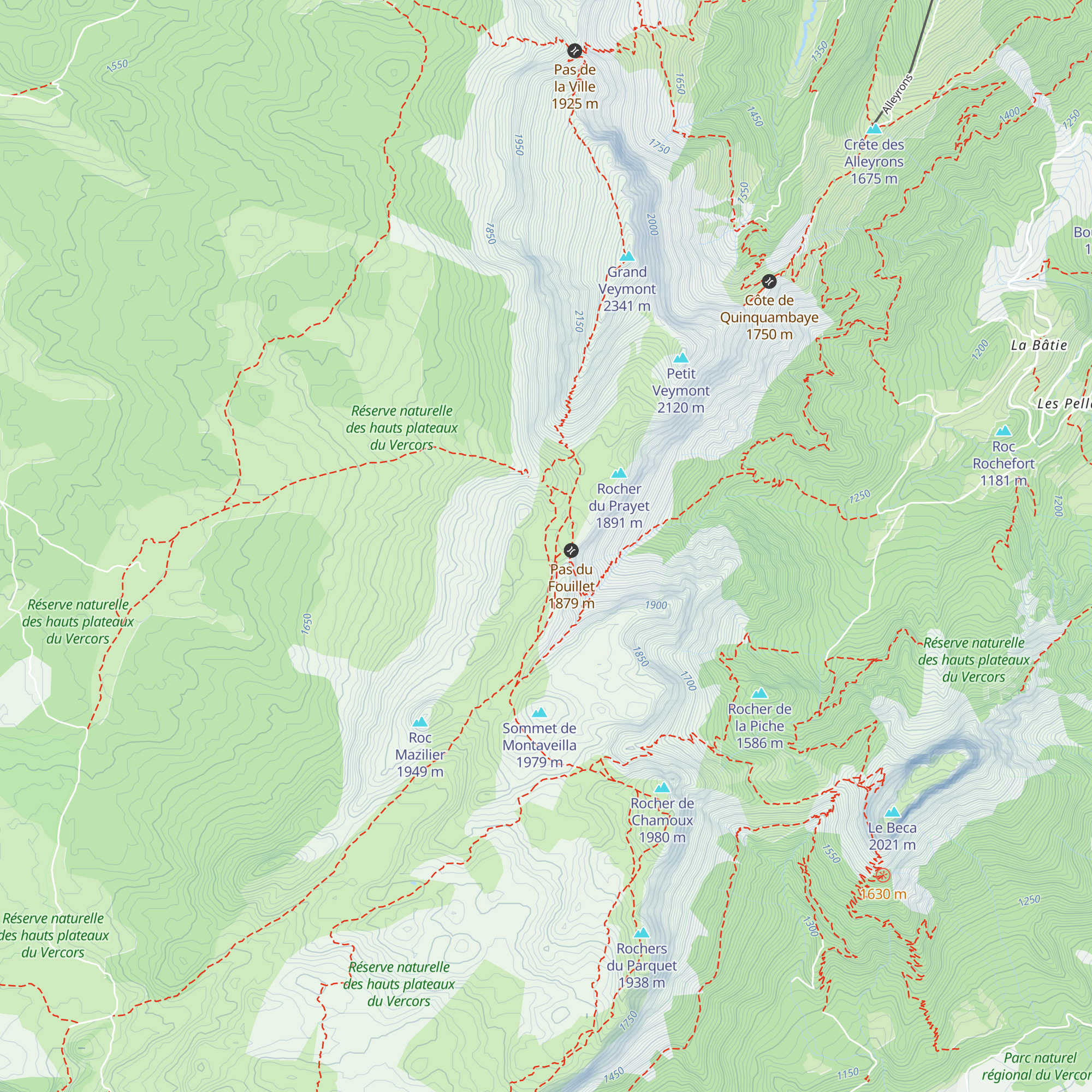 Cabane des Aiguillettes map