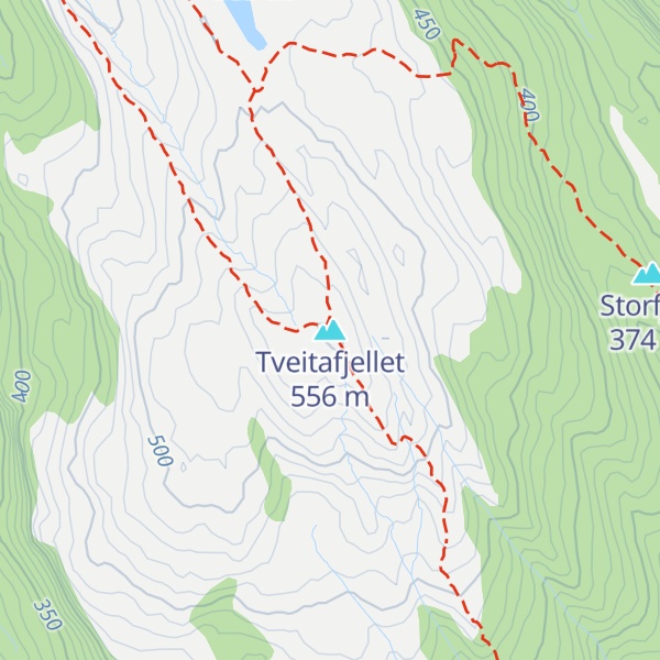 Map of Tveitafjellet