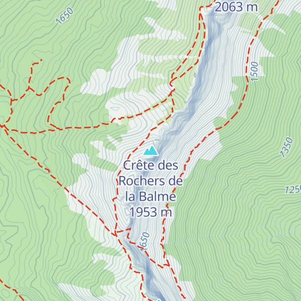 Map of Crête des Rochers de la Balme