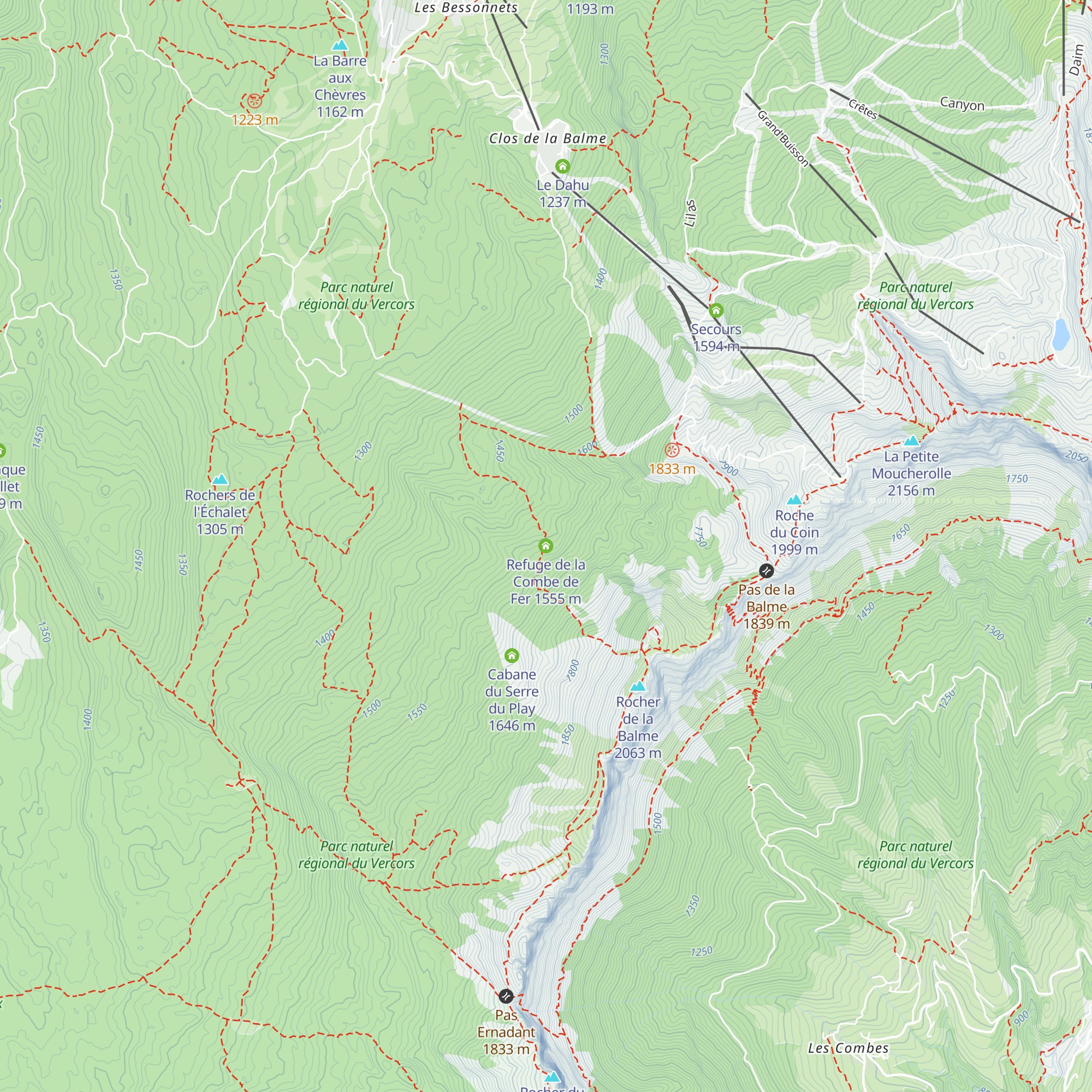 Refuge de la Combe de Fer map