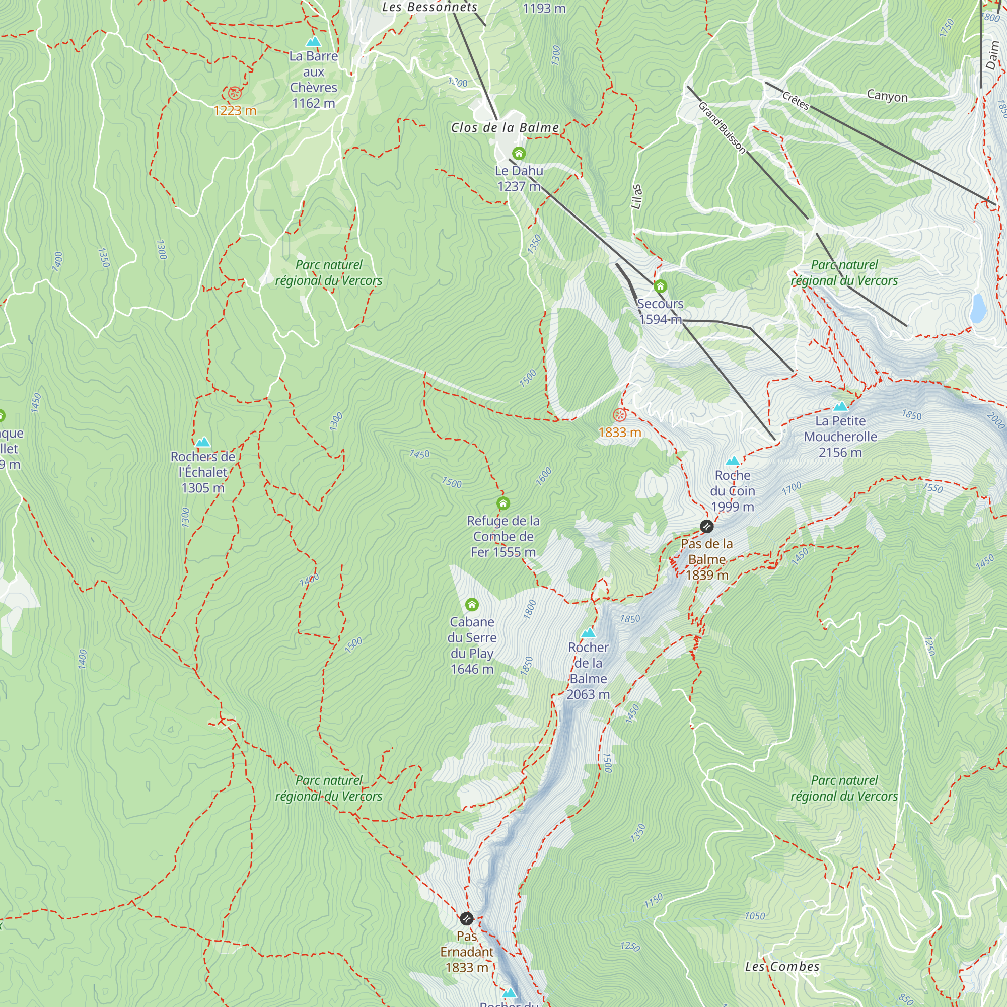 Refuge de la Combe de Fer map