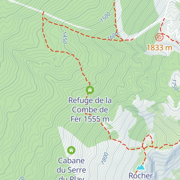 Map of Refuge de la Combe de Fer
