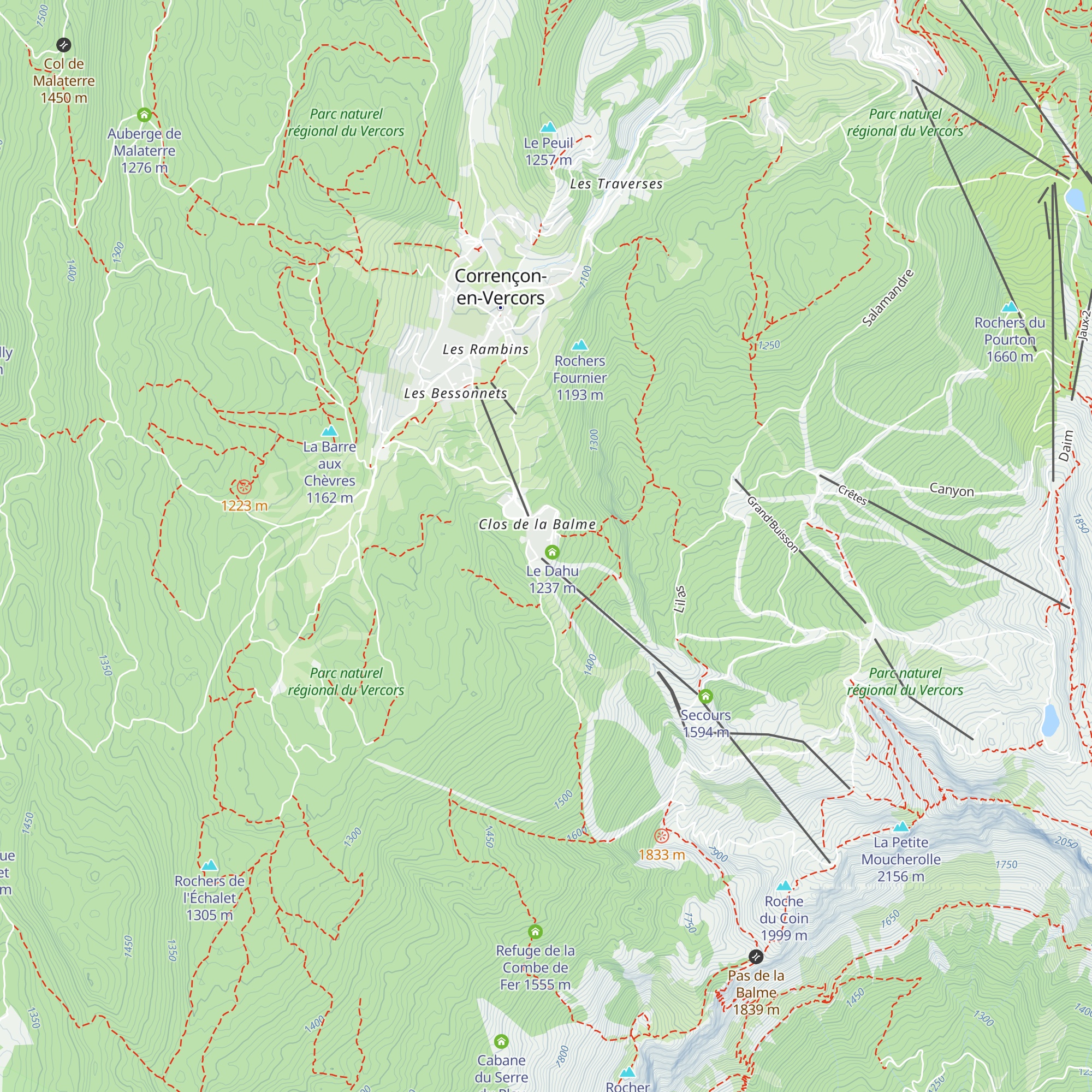 Le Caribou map