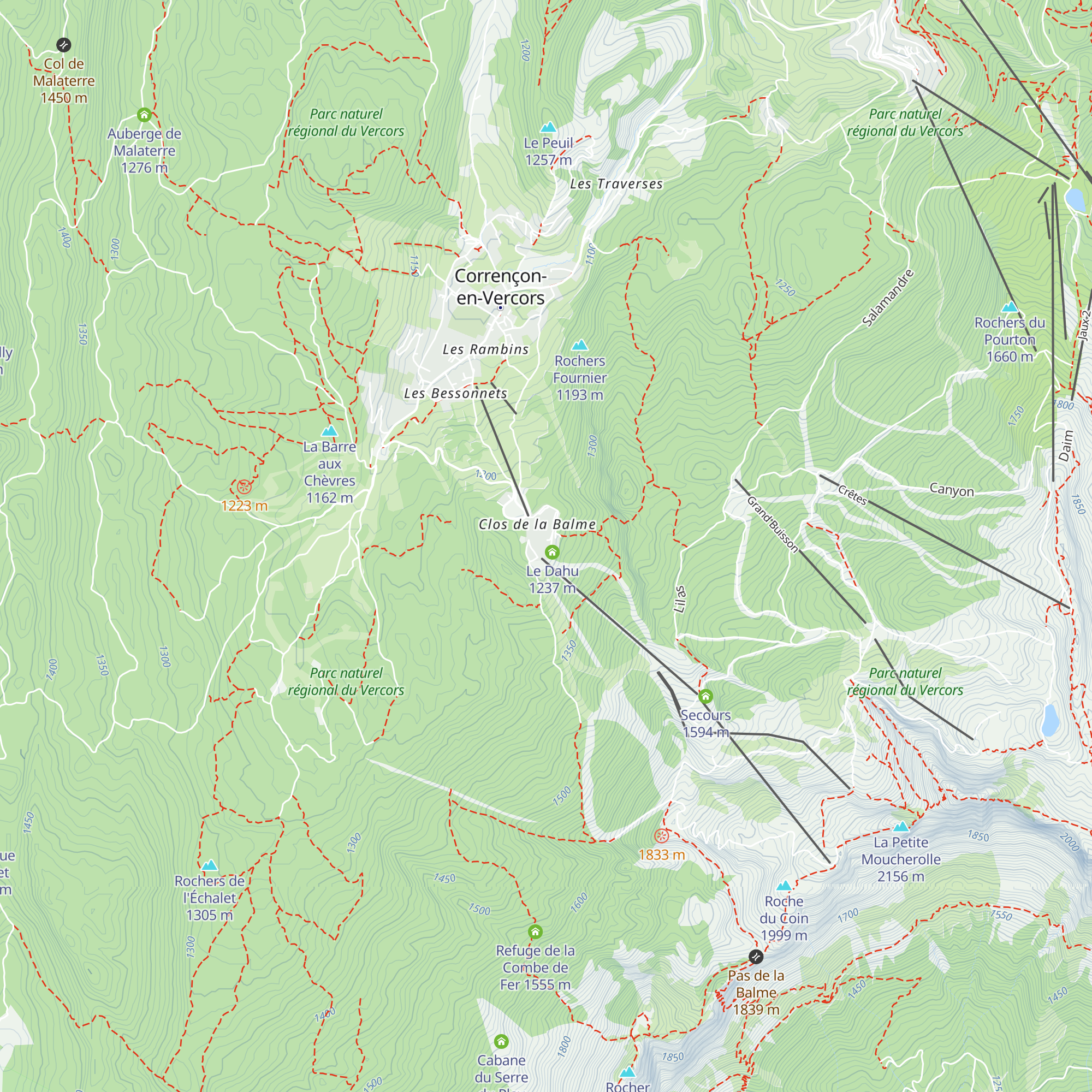 Le Caribou map