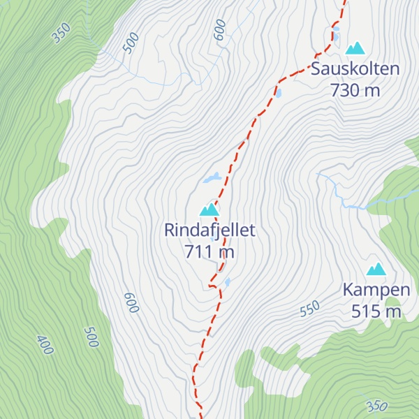 Map of Rindafjellet
