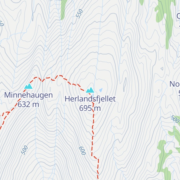 Map of Herlandsfjellet