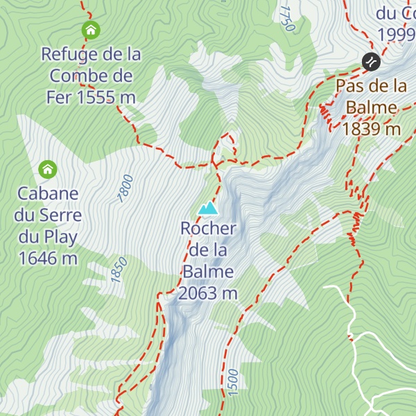 Map of Rocher de la Balme