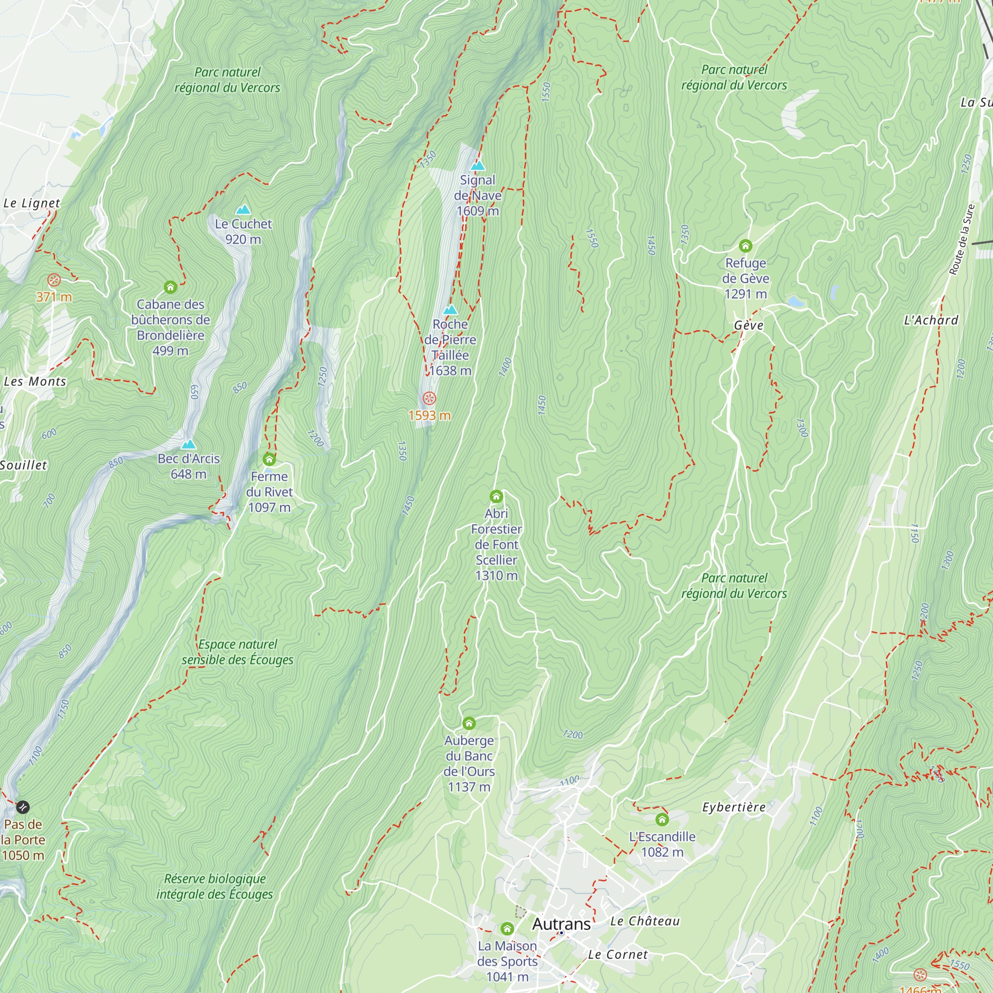 Abri Forestier de Font Scellier map