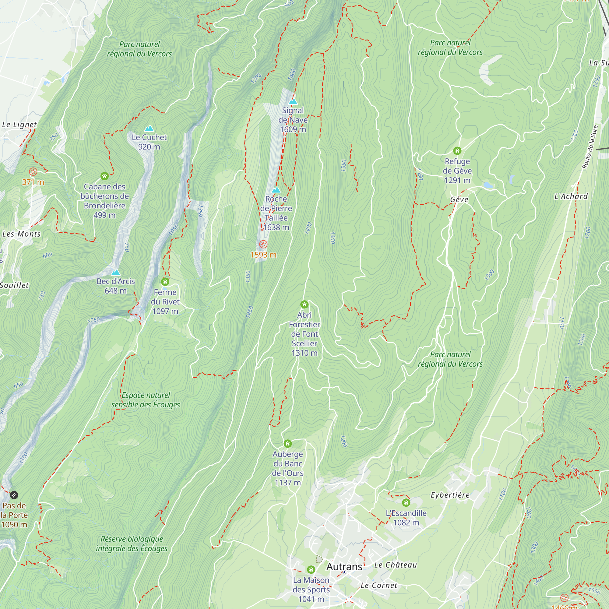Abri Forestier de Font Scellier map