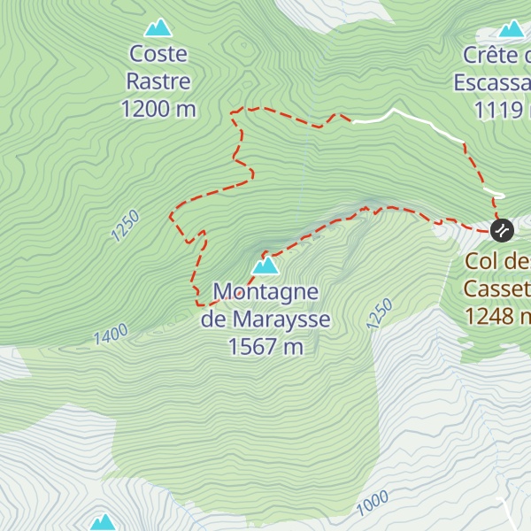 Map of Montagne de Maraysse