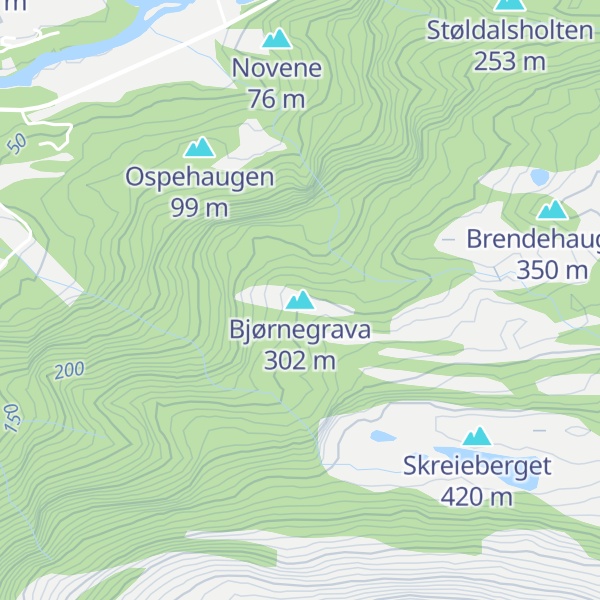 Map of Bjørnegrava