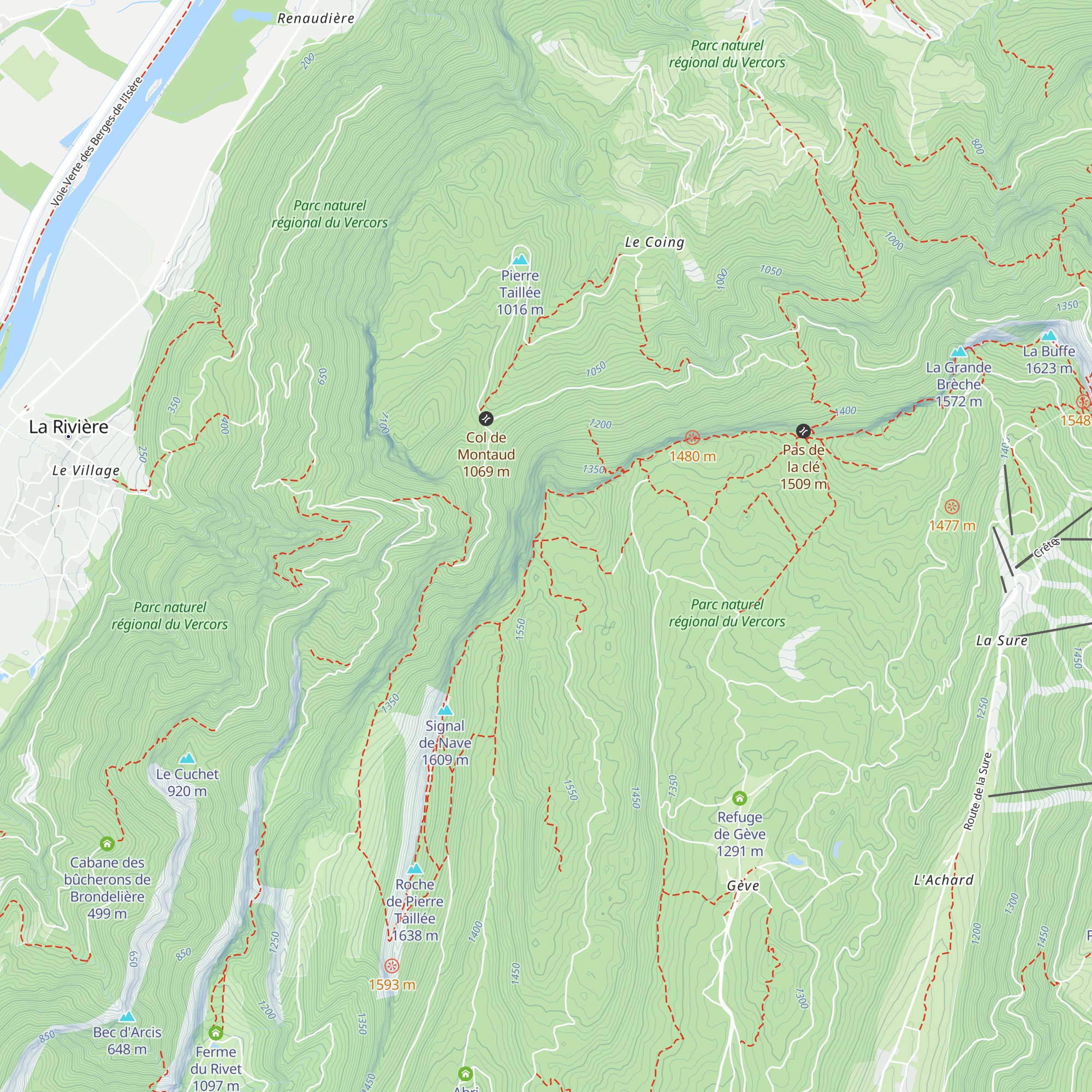 Cabane des Carteaux map