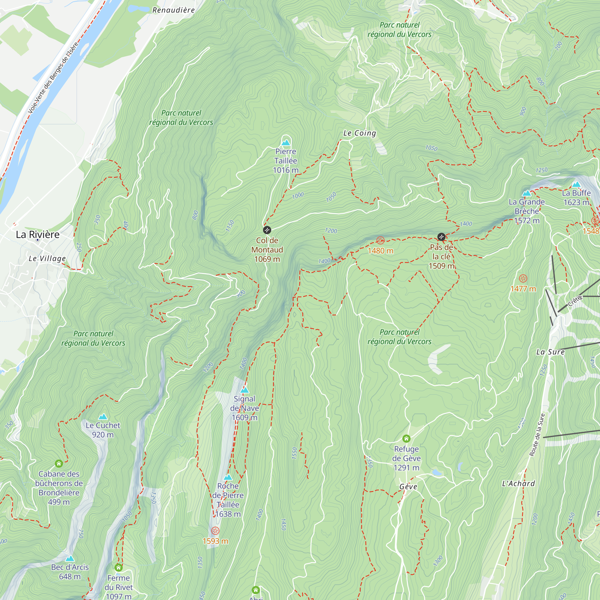 Cabane des Carteaux map