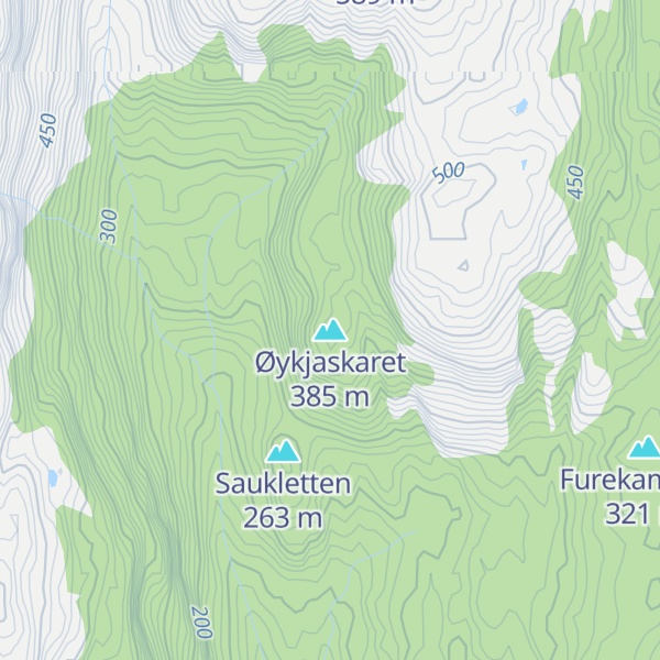 Map of Øykjaskaret