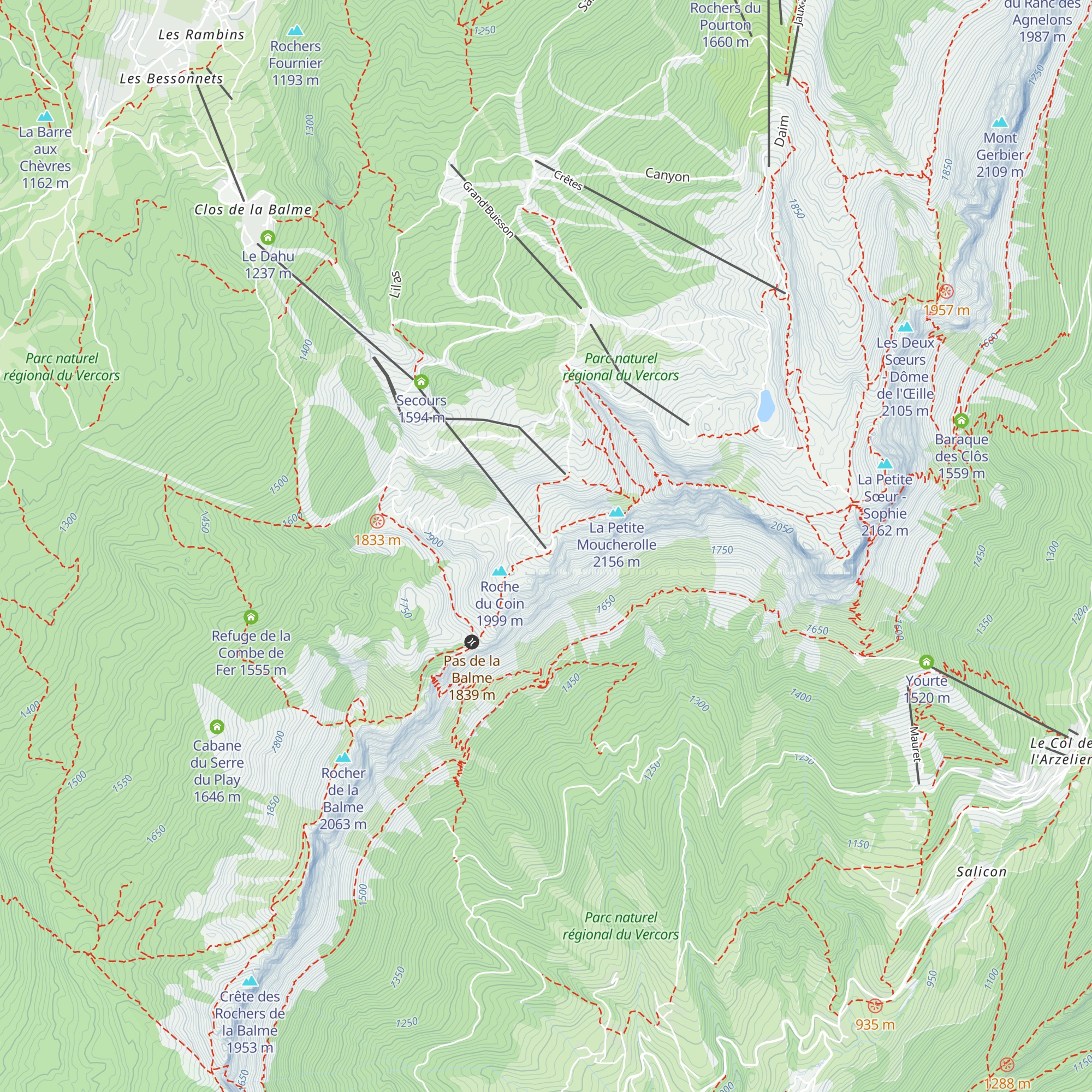 Refuge du Grand Couloir map