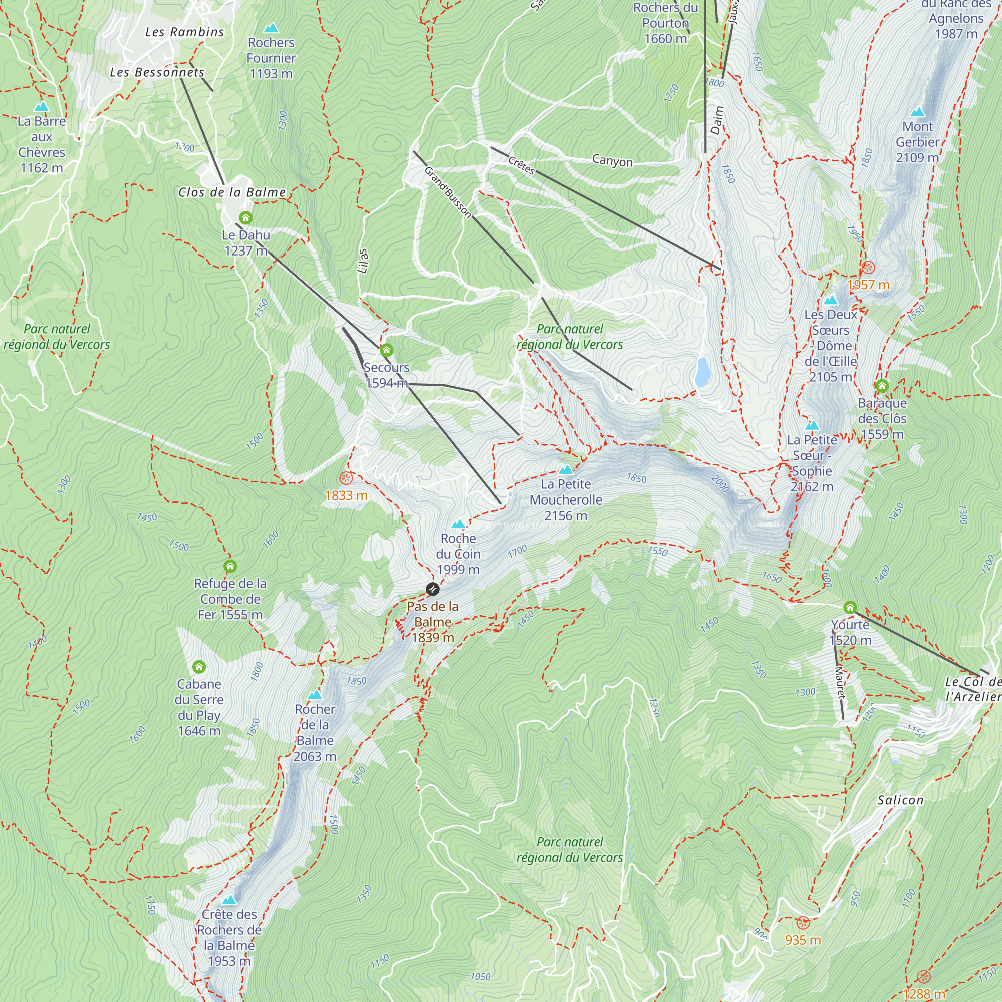 Refuge du Grand Couloir map