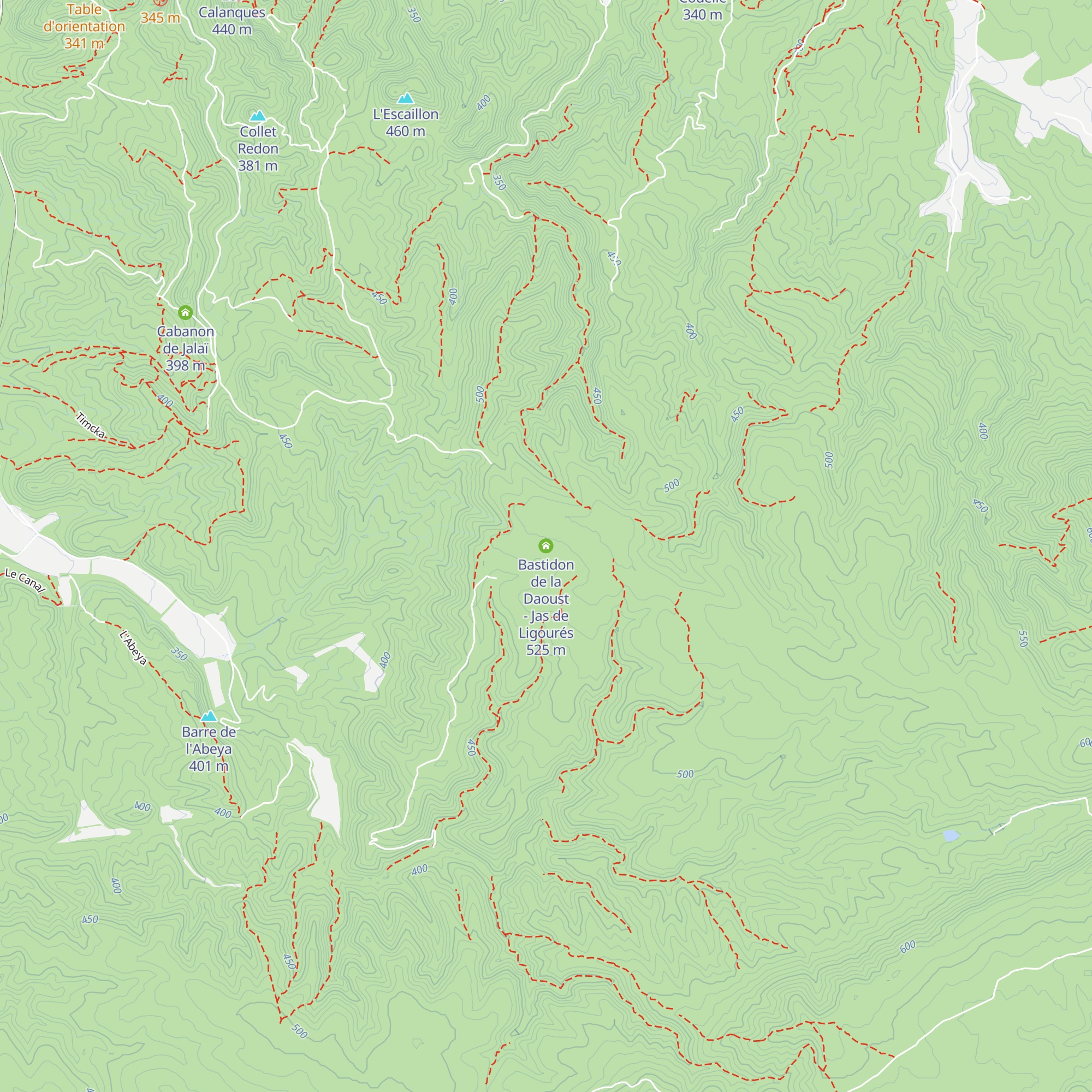 Bastidon de la Daoust - Jas de Ligourés map