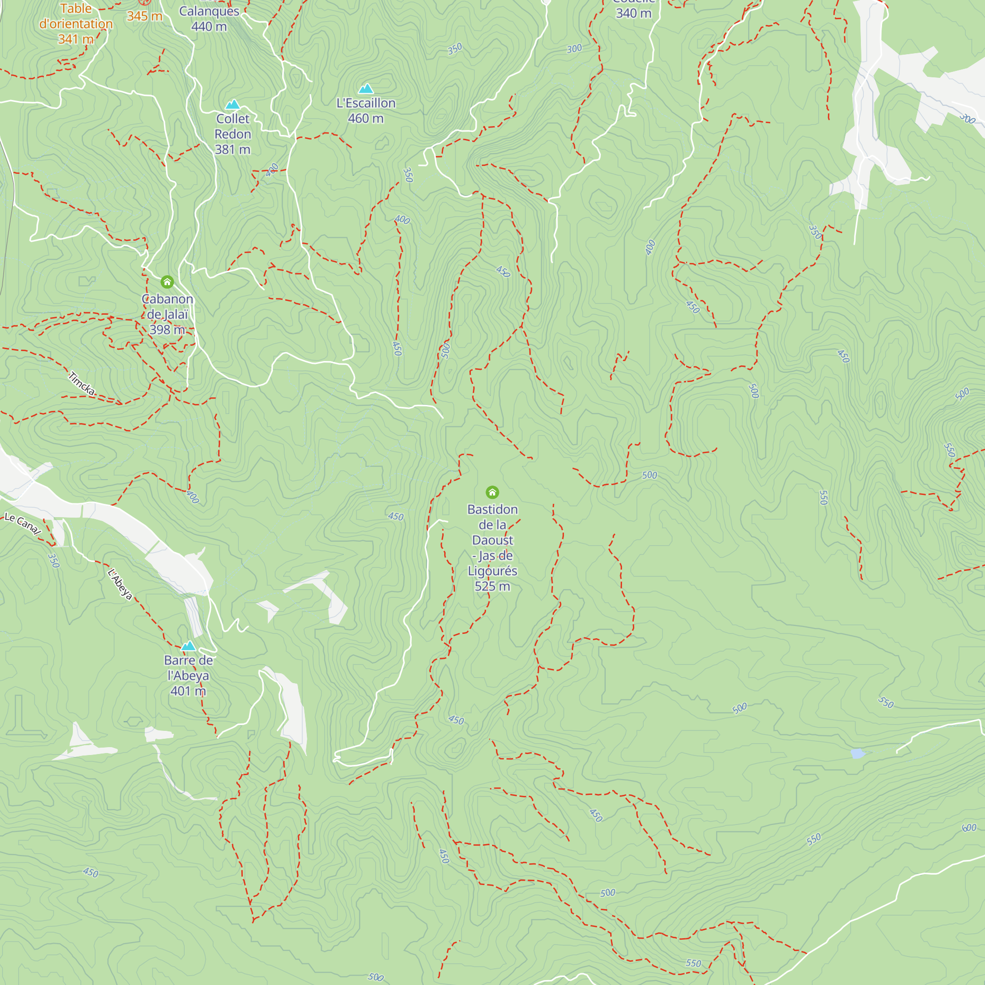 Bastidon de la Daoust - Jas de Ligourés map