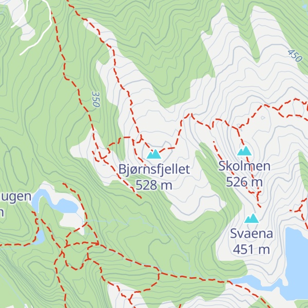 Map of Bjørnsfjellet