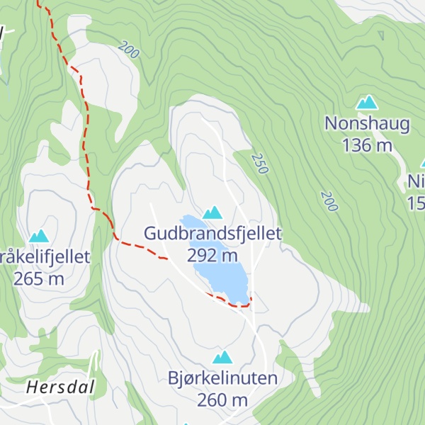Map of Gudbrandsfjellet