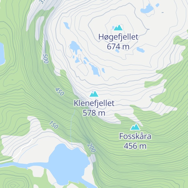 Map of Klenefjellet
