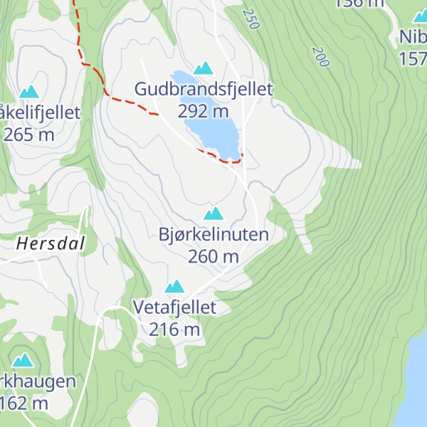 Map of Bjørkelinuten