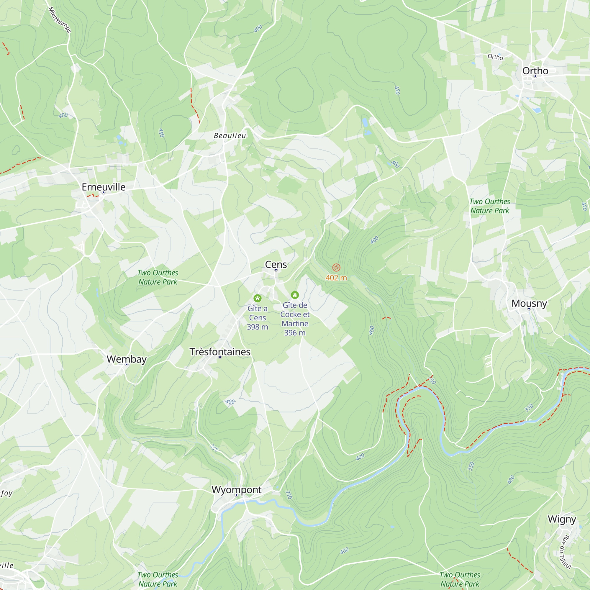 Gîte de Cocke et Martine map