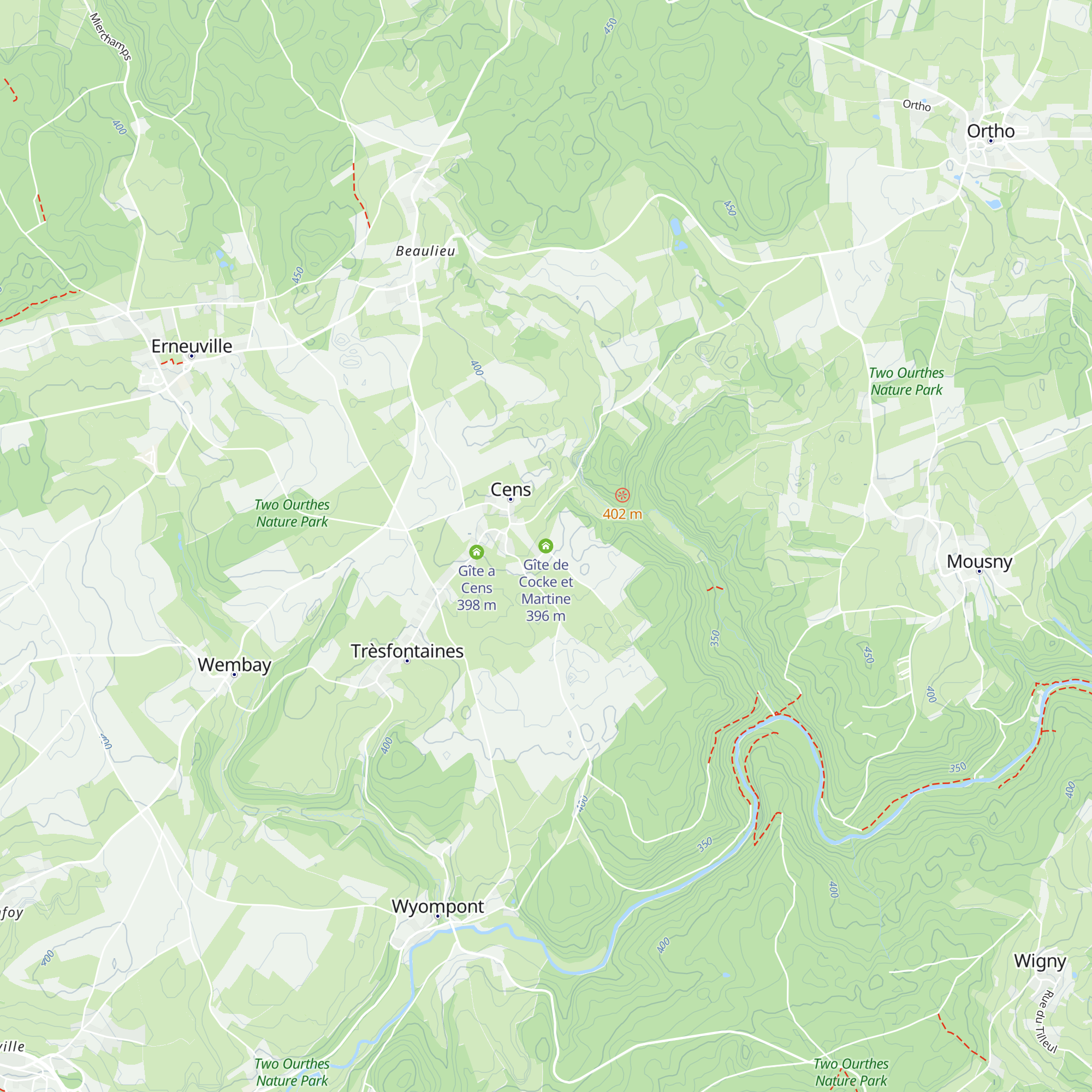 Gîte de Cocke et Martine map