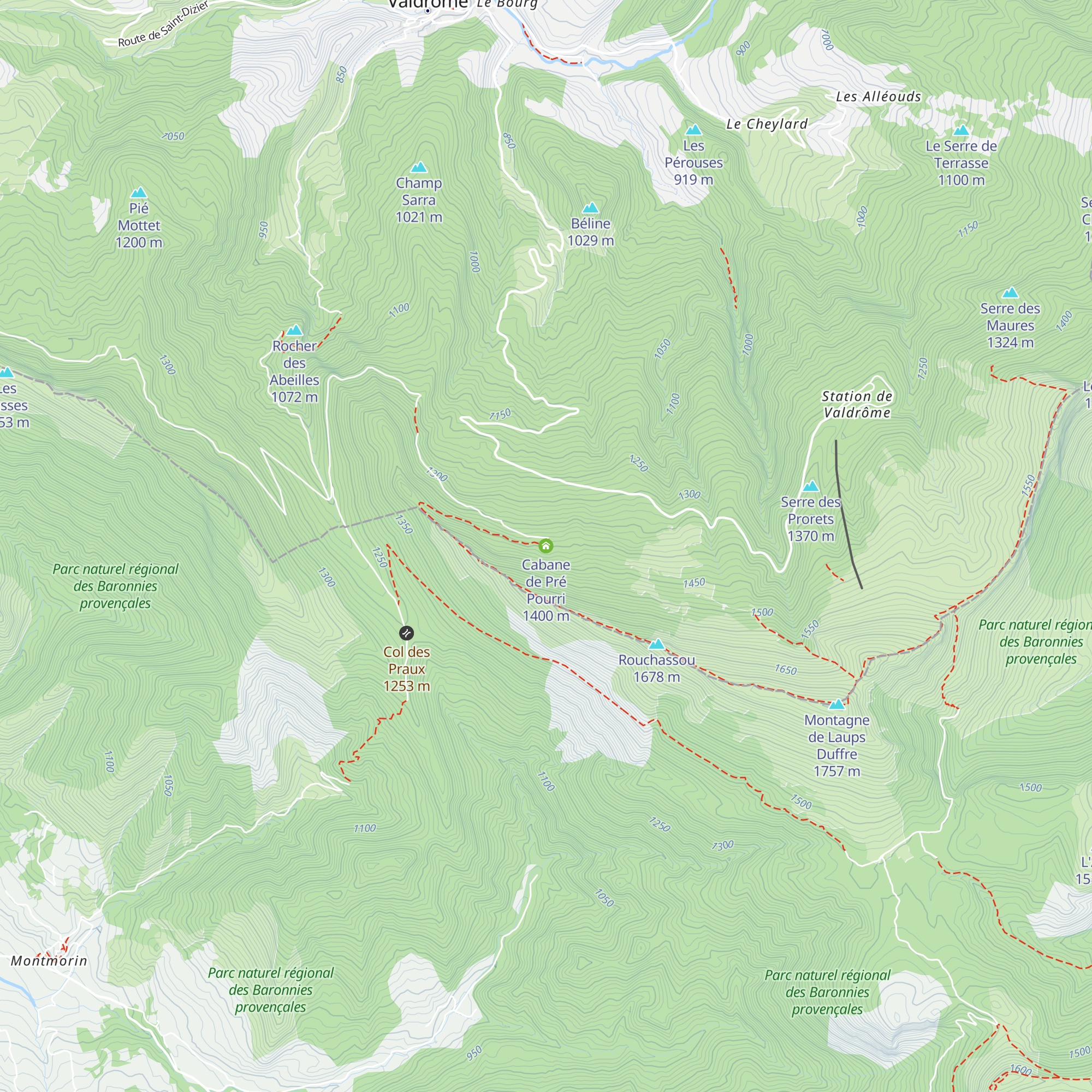 Cabane de Pré Pourri map