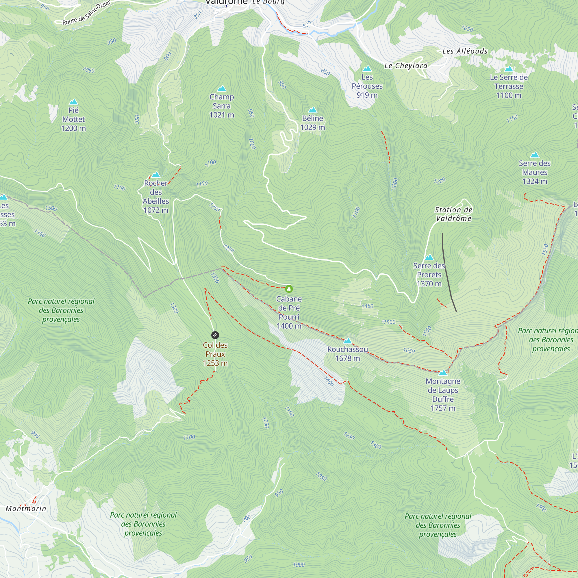 Cabane de Pré Pourri map