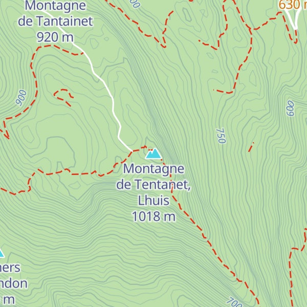 Map of Montagne de Tentanet, Lhuis