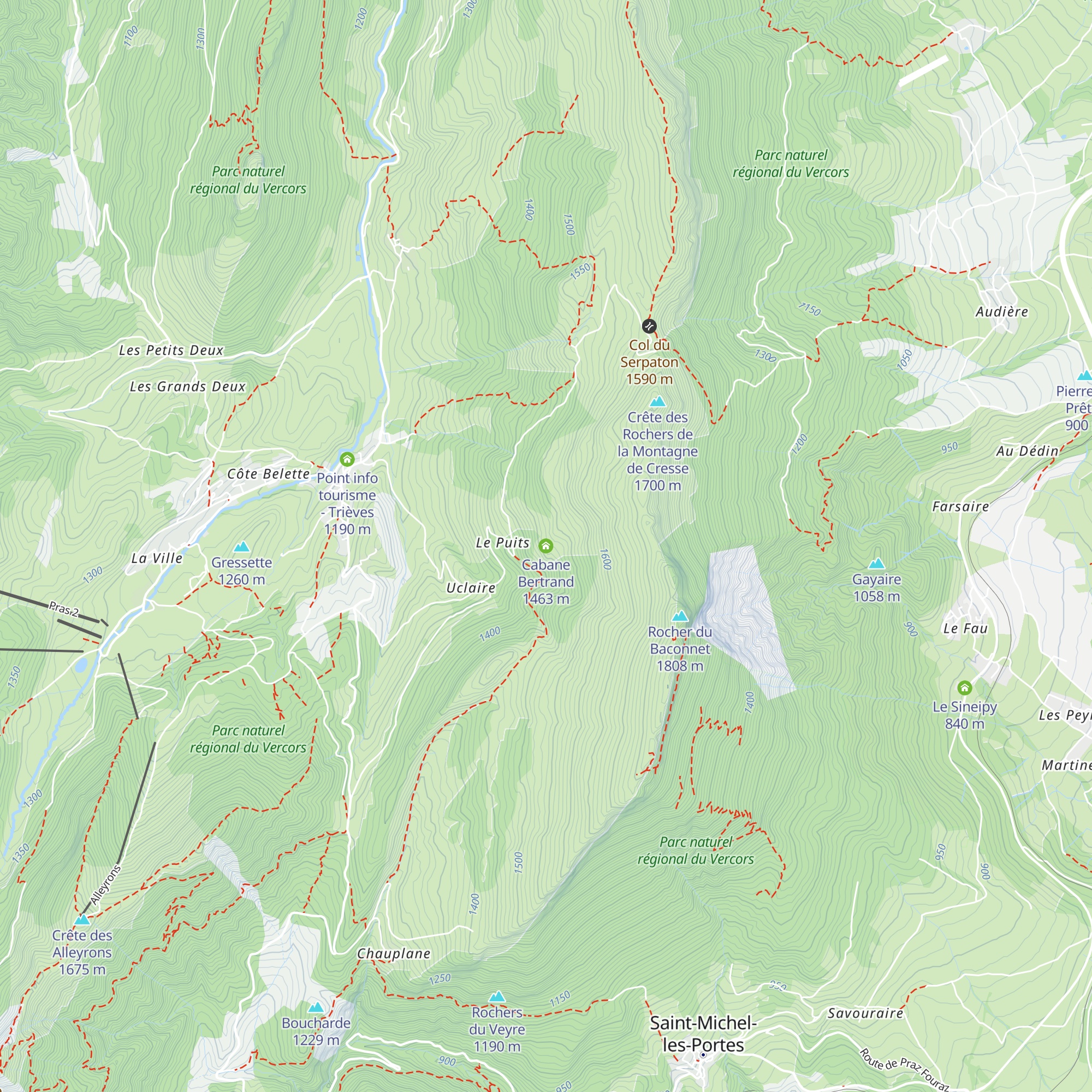 Cabane Bertrand map