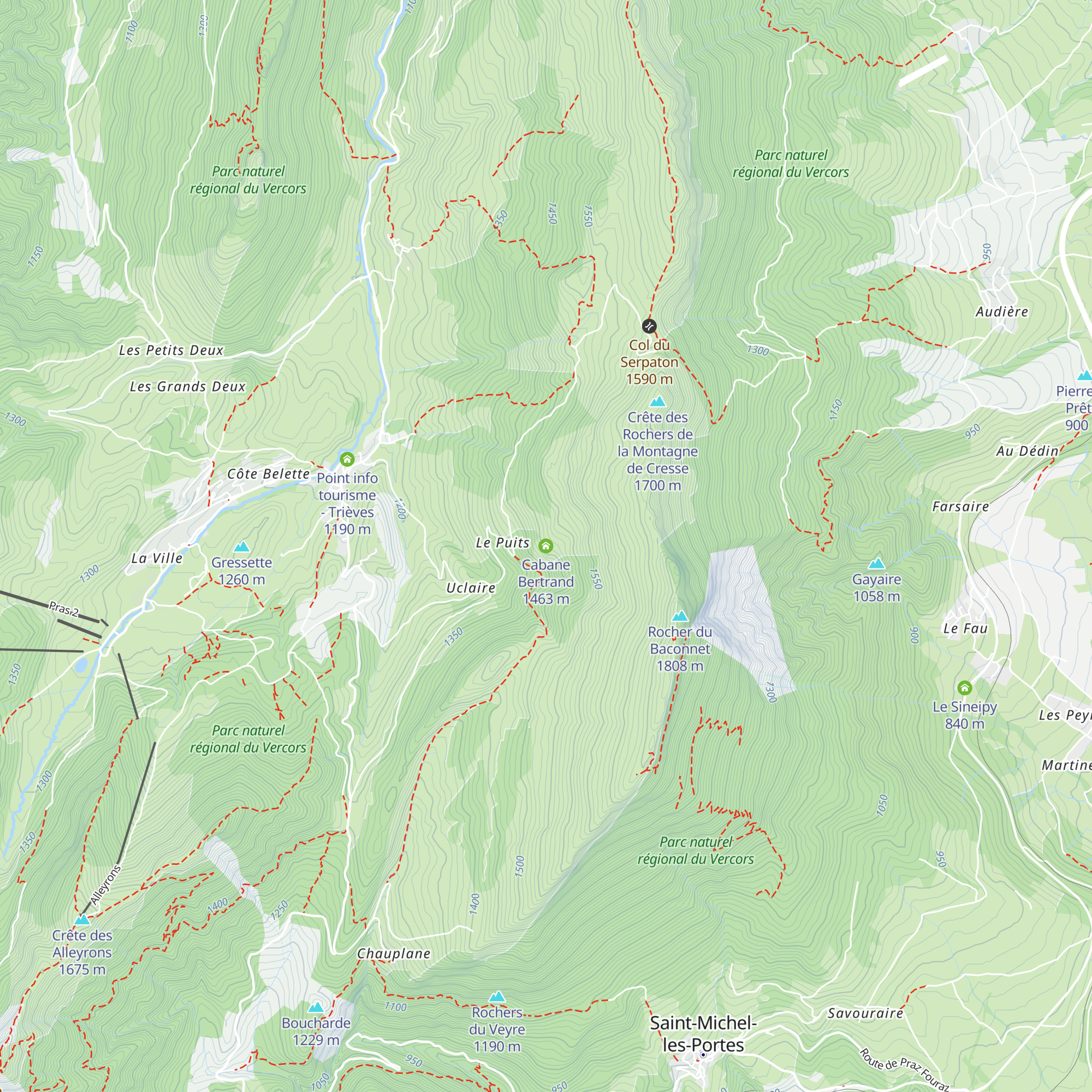 Cabane Bertrand map