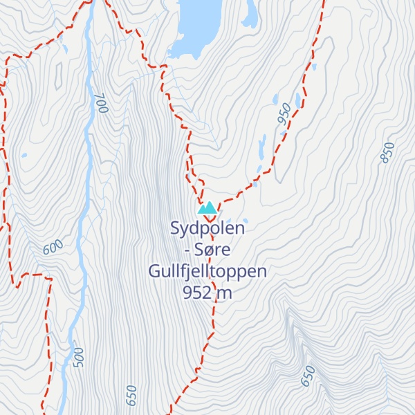 Map of Sydpolen - Søre Gullfjelltoppen
