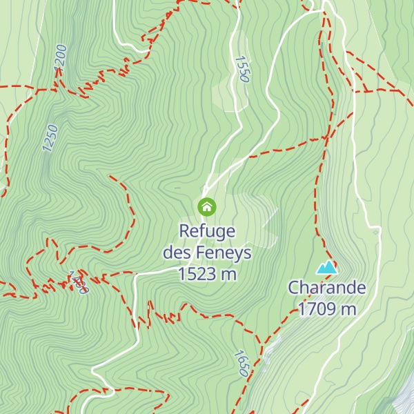 Map of Refuge des Feneys
