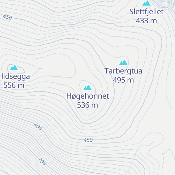 Map of Høgehonnet