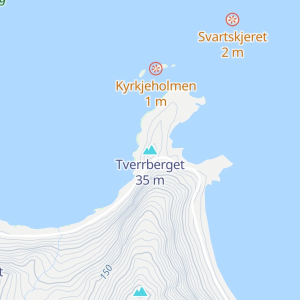Map of Tverrberget
