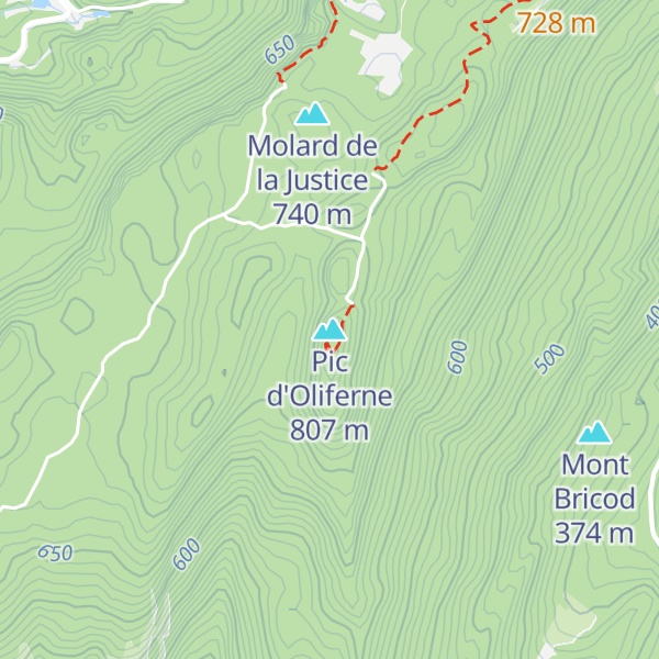 Map of Pic d'Oliferne