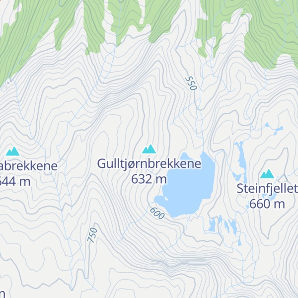 Map of Gulltjørnbrekkene