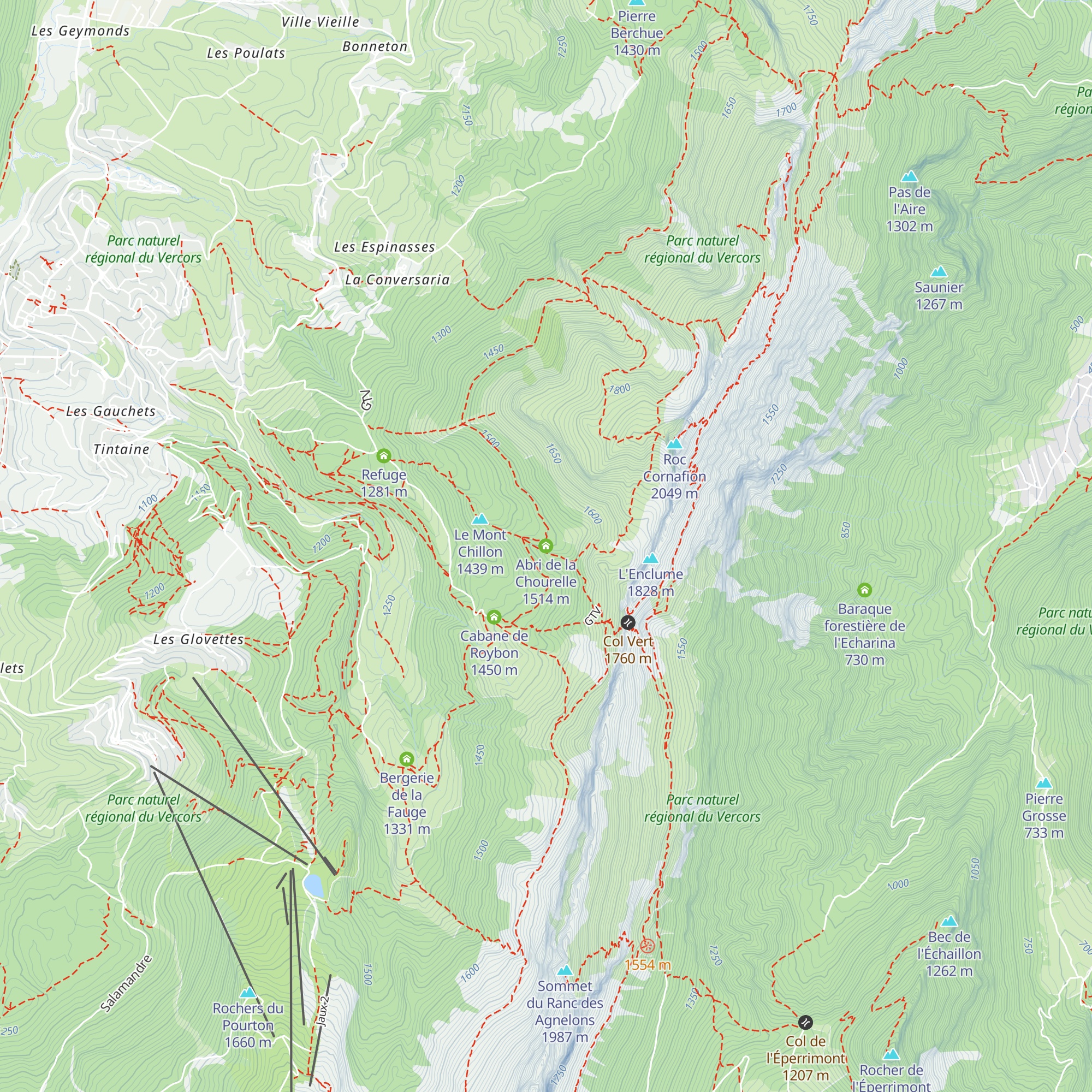 Abri de la Chourelle map