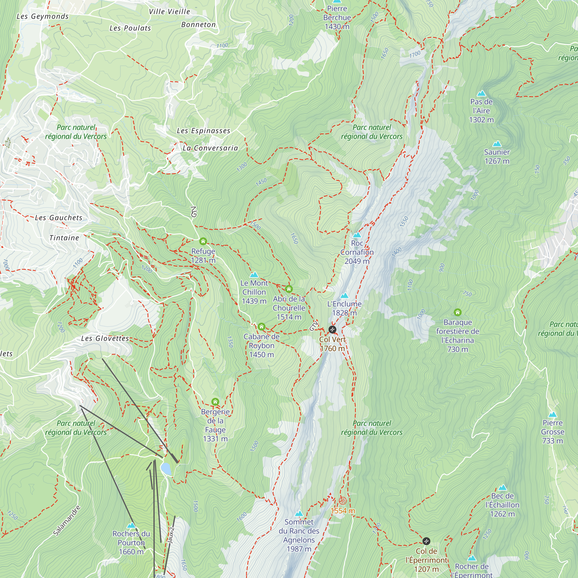 Abri de la Chourelle map