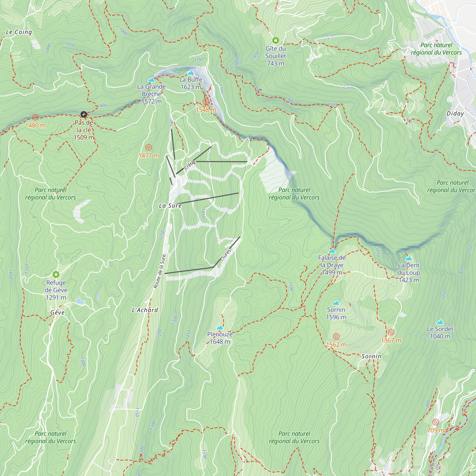 Abri des Egarlettes map
