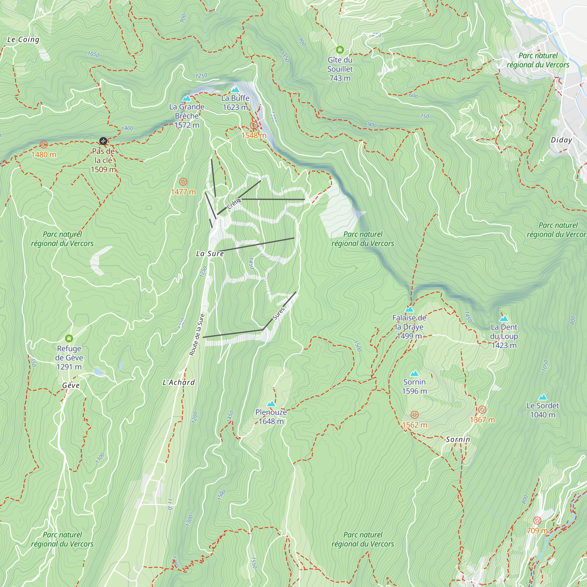 Abri des Egarlettes map