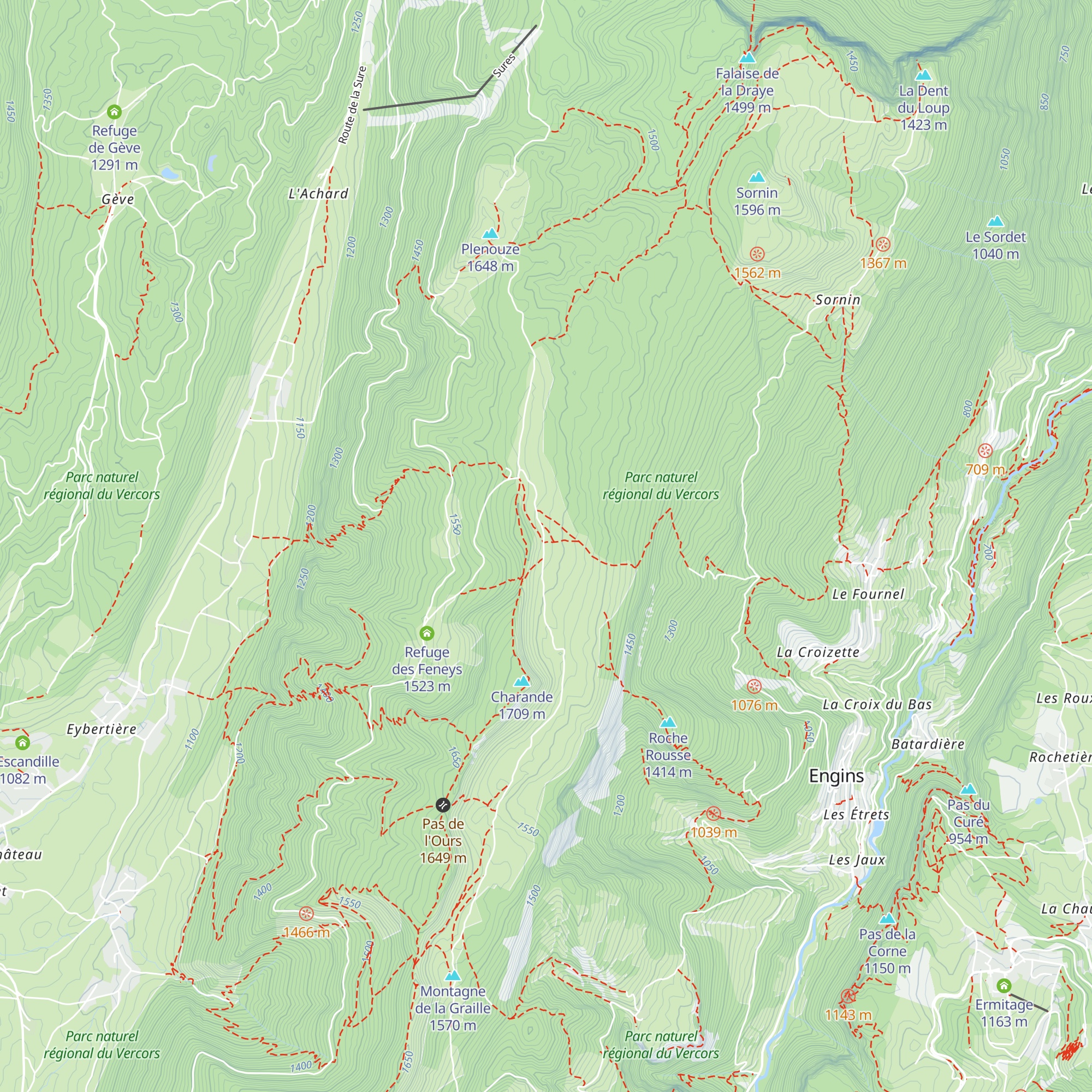 Cabane sous le Tracollet map