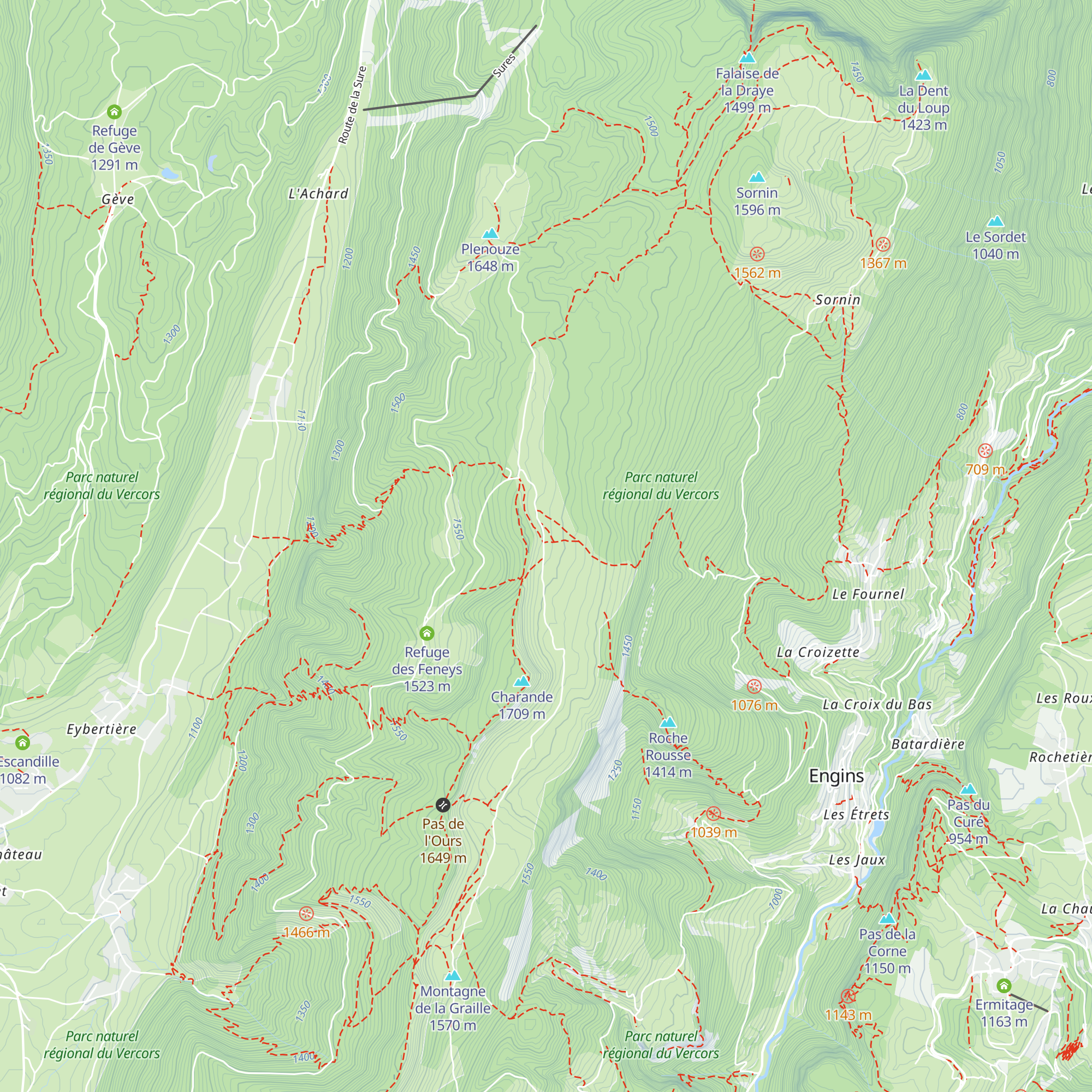 Cabane sous le Tracollet map