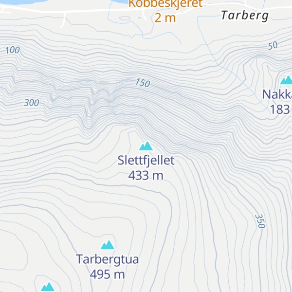 Map of Slettfjellet