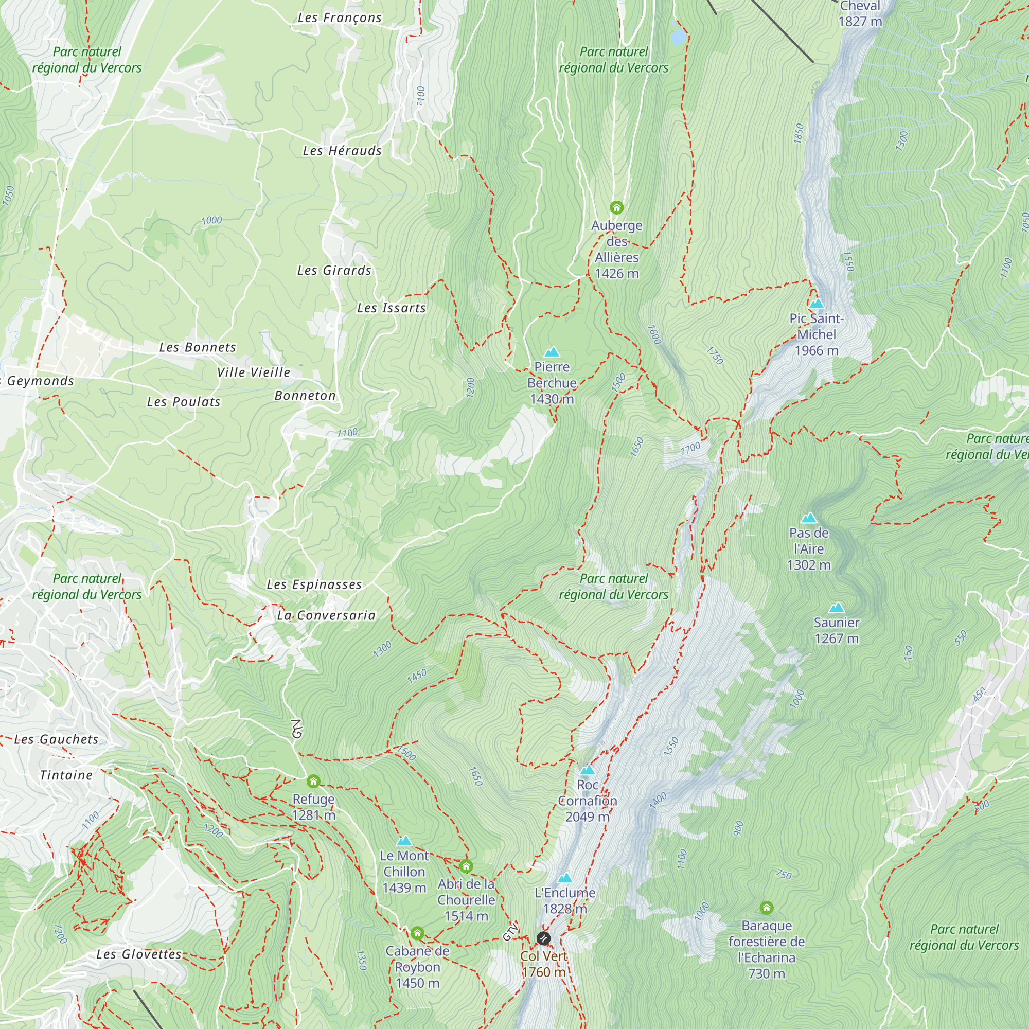 Cabane de Machiret map