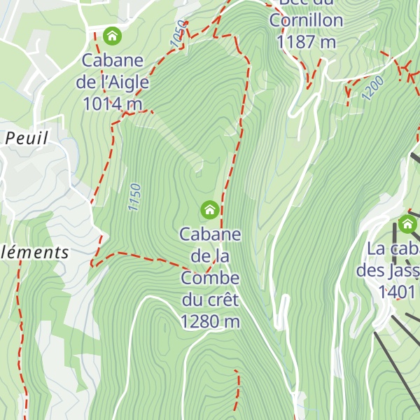 Map of Cabane de la Combe du crêt